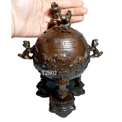 เตากำยาน กระถางกำยาน กระถางธูป ทองเหลืองสไตล์จีน