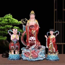 พระโพธิสัตว์กวนอิมปางเหยียบมังกร พระแม่กวนอิมยืนมังกร งานเรซิ่น ขนาด 16/19/24 นิ้ว