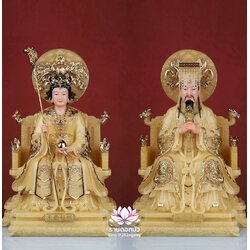 เง็กเซียนฮ่องเต้ หยกอ๋องส่องเต่ และ พระนางซีหวังหมู่ กิมบ้อเนี่ยเนี้ย งานหินอ่อนคุณภาพสูง ขนาด 12/16/19/26 นิ้ว