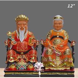 แปะกงแปะม่า ปุนเถ้ากงปุนเถ้าม่า เทพเจ้าที่จีน งานเรซิ่น ขนาด 12/16/19 นิ้ว