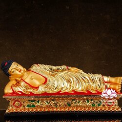 พระพุทธรูป พระพุทธเจ้า พระพุทธรูปปางไสยาสน์ พระพุทธรูปปางนอน งานเรซิ่น ขนาด 46 cm.