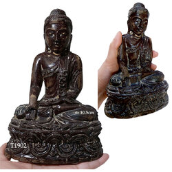 พระไม้แกะ งานเก่า ศิลปะพม่า สูง18.5cm