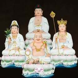 พระพุทธเจ้า (พระยูไล) พระโพธิสัตว์กวนอิม พระกษิติครรภโพธิสัตว์ พระศรีอริยเมตไตรย งานเรซิ่น ขนาด 12/16/19 นิ้ว