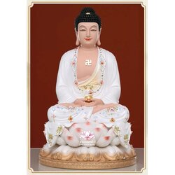 พระพุทธเจ้า พระยูไล ปางประทับนั่งบนบัลลังก์ดอกบัว งานเรซิ่น ขนาด 12/16/19/26 นิ้ว