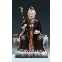 อ๋องโบ้เหนียวเหนียว กิมบ้อหงวนกุน หรือซีหวังหมู่ ปางประทับนั่งบัลลังก์บนภูเขาไท้ซาน ขนาด 12 นิ้ว