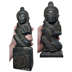 รูปปั้นหินแกะ พระหิน เทวรูปหิน สูง27cm (หินแม่เหล็กดูดติด)