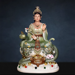 พระแม่หนี่วา เจ้าแม่หนี่วา เทพมารดาแห่งชาวจีน ปางนั่งพร้อมงูบริวาร งานหินอ่อนคุณภาพสูง ขนาด 12/16/19/26 นิ้ว