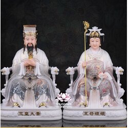 เง็กเซียนฮ่องเต้ หยกอ๋องส่องเต่ และ พระนางซีหวังหมู่ กิมบ้อเนี่ยเนี้ย งานหินอ่อนคุณภาพสูง ขนาด 12/16/19 นิ้ว