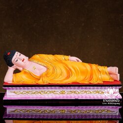 พระพุทธรูป พระพุทธเจ้า พระพุทธรูปปางไสยาสน์ พระพุทธรูปปางนอน งานเรซิ่น ขนาด 28 cm.