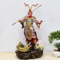 ไต่เสี่ยฮุกโจ้ว ไต่เส่งปุดจ้อ เจ่เทียนไต่เซ่ง เห้งเจีย ฉีเทียนต้าเซิ่น ปางยืนมังกร งานเรซิ่น ขนาด 16 นิ้ว