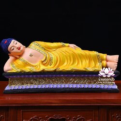 พระพุทธรูป พระพุทธเจ้า พระพุทธรูปปางไสยาสน์ พระพุทธรูปปางนอน งานเรซิ่น ขนาด 46 cm.