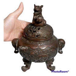 เตากำยาน โถกำยาน กระถางกำยาน ทองเหลืองสไตล์จีน