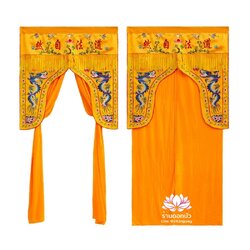 ม่านพระ ม่านหน้าโต๊ะไหว้เจ้า ม่านประตูต้อนรับเทพเจ้า สั่งทำตามขนาด Line: @262nguwy