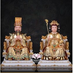 เง็กเซียนฮ่องเต้ หยกอ๋องส่องเต่ และ พระนางซีหวังหมู่ กิมบ้อเนี่ยเนี้ย งานหินอ่อนคุณภาพสูง ขนาด 12/16/19/26 นิ้ว