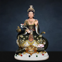 พระแม่หนี่วา เจ้าแม่หนี่วา เทพมารดาแห่งชาวจีน ปางนั่งพร้อมงูบริวาร งานหินอ่อนคุณภาพสูง ขนาด 12/16/19/26 นิ้ว