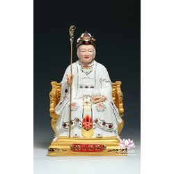 อ๋องโบ้เหนียวเหนียว กิมบ้อหงวนกุน หรือซีหวังหมู่ ปางประทับนั่งบัลลังก์มังกร ขนาด 16 นิ้ว