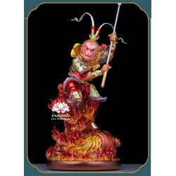 ไต่เสี่ยฮุกโจ้ว ไต่เส่งปุดจ้อ เจ่เทียนไต่เซ่ง เห้งเจีย ฉีเทียนต้าเซิ่น ปางยืนเหยียบเปลวไฟ งานเรซิ่นคุณภาพสูง ขนาด 12/16/19 นิ้ว