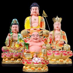 พระพุทธเจ้า (พระยูไล) พระโพธิสัตว์กวนอิม พระกษิติครรภโพธิสัตว์ พระศรีอริยเมตไตรย งานเรซิ่น ขนาด 12/16 นิ้ว