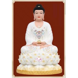 พระพุทธเจ้า พระยูไล ปางประทับนั่งบนบัลลังก์ดอกบัว งานเรซิ่น ขนาด 12/16/19 นิ้ว