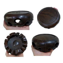 กี๋หรือฐานไม้สไตล์จีน ไม้ตัน ไม้ชิ้นเดียว ท๊อปกลม10cm อันละ