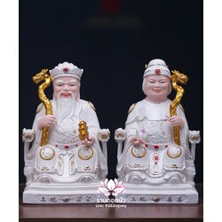 แปะกงแปะม่า ปุนเถ้ากงปุนเถ้าม่า เทพเจ้าที่ตี่จู้เอี๊ยะ ปางนั่งประทับบัลลังก์มังกร ขนาด 8/10/12/14 นิ้ว