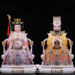 เง็กเซียนฮ่องเต้ หยกอ๋องส่องเต่ และ พระนางซีหวังหมู่ กิมบ้อเนี่ยเนี้ย งานหินอ่อนคุณภาพสูง ขนาด 12/16/19/26 นิ้ว