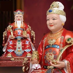 แปะกงแปะม่า ปุนเถ้ากงปุนเถ้าม่า เทพเจ้าที่จีน ปางประทับนั่งบัลลังก์มังกร งานเรซิ่นคุณภาพสูง ขนาด 12/16/19/26/36 นิ้ว