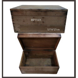 หีบไม้สัก งานเก่า ขนาด32*54*27cm