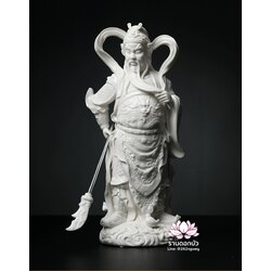 เทพเจ้ากวนอู และพระเวทโพธิสัตว์ (อุ่ยท้อผ่อสัก) ขนาด 14 นิ้ว สีขาว