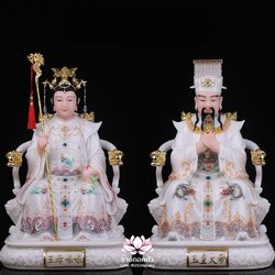 เง็กเซียนฮ่องเต้ หยกอ๋องส่องเต่ และ พระนางซีหวังหมู่ กิมบ้อเนี่ยเนี้ย งานหินอ่อนคุณภาพสูง ขนาด 12/16/19/26 นิ้ว