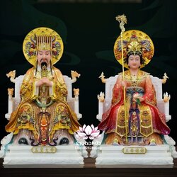 เง็กเซียนฮ่องเต้ หยกอ๋องส่องเต่ และ พระนางซีหวังหมู่ กิมบ้อเนี่ยเนี้ย งานหินอ่อนคุณภาพสูง ขนาด 12/16/19/26 นิ้ว