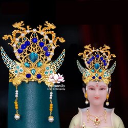 หมวกเทพเจ้าฝ่ายหญิง หมวกเทพนารี หมวกเทวนารี หมวกเจ้าแม่ หมวกพระหญิง หมวกกิมซิ้น หมวกพระจีน