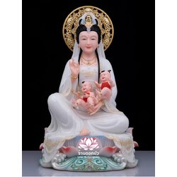 พระโพธิสัตว์กวนอิมปางประทานบุตร พระแม่กวนอิมประทานบุตร งานหินอ่อนคุณภาพสูง ขนาด 12/16/19/26/36 นิ้ว