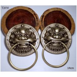 มือเคาะ มือดึงประตู หน้าสิงห์ 14cm (ห่วงกลม) คู่ละ