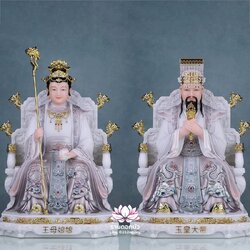 เง็กเซียนฮ่องเต้ หยกอ๋องส่องเต่ และ พระนางซีหวังหมู่ กิมบ้อเนี่ยเนี้ย งานหินอ่อนคุณภาพสูง ขนาด 12/16/19/26 นิ้ว