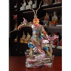 ไต่เสี่ยฮุกโจ้ว ไต่เส่งปุดจ้อ เจ่เทียนไต่เซ่ง เห้งเจีย ฉีเทียนต้าเซิ่น ปางยืนเหยียบมังกร งานเรซิ่น ขนาด 12/16/19/26/42 นิ้ว