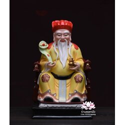 องค์พระแปะกง ปุนเถ้ากง เทพเจ้าที่ตี่จู้เอี๊ยะ เทพแห่งความมั่งคั่งร่ำรวย ปางนั่งบัลลังก์มังกร ขนาด 10/12 นิ้ว