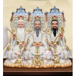 ซำเช้งเต๋าจ้อ โตเต็กเทียนจุน หรือไท่ส่องโล้กุ๊น หง่วนซี่เทียนจุน เล็งโป้เทียนจุน งานเรซิ่น ขนาด 12/16/19/26 นิ้ว