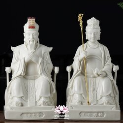 เง็กเซียนฮ่องเต้ หยกอ๋องส่องเต่ และพระนางซีหวังหมู่ กิมบ้อเนี่ยเนี้ย ประทับนั่งบัลลังก์มังกร ขนาด 12 นิ้ว