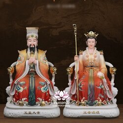 เง็กเซียนฮ่องเต้ หยกอ๋องส่องเต่ และ พระนางซีหวังหมู่ กิมบ้อเนี่ยเนี้ย งานหินอ่อนคุณภาพสูง ขนาด 16/19/26 นิ้ว