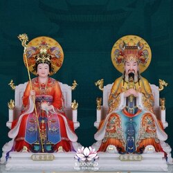 เง็กเซียนฮ่องเต้ หยกอ๋องส่องเต่ และ พระนางซีหวังหมู่ กิมบ้อเนี่ยเนี้ย งานหินอ่อนคุณภาพสูง ขนาด 12/16/19/26 นิ้ว