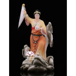 พระแม่หนี่วา เจ้าแม่หนี่วา เทพมารดาแห่งชาวจีน ปางยืนบัลลังก์ งานหินอ่อนคุณภาพสูง ขนาด 12/16/19 นิ้ว