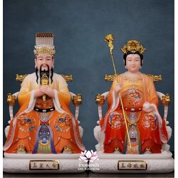 เง็กเซียนฮ่องเต้ หยกอ๋องส่องเต่ และ พระนางซีหวังหมู่ กิมบ้อเนี่ยเนี้ย งานหินอ่อนคุณภาพสูง ขนาด 12/16/19/26 นิ้ว