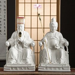 เง็กเซียนฮ่องเต้ หยกอ๋องส่องเต่ และพระนางซีหวังหมู่ กิมบ้อเนี่ยเนี้ย ประทับนั่งบัลลังก์มังกร ขนาด 12/14/16 นิ้ว