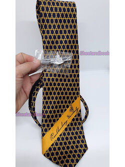 เครื่องแบบ เนคไท ม.รามคำแหง รับปริญญา (เนคไทลายชะลอมแบบสำเร็จพร้อมตัวหนีบสีเงินลายพ่อขุนฯ) DR0028 sheetandbook