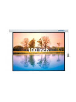 จอรับภาพโปรเจคเตอร์ แบบมอเตอร์ไฟฟ้า ยี่ห้อ Vertex เส้นทแยงมุม 180 นิ้ว (16:9)