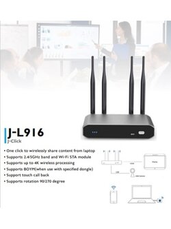 อุปกรณ์รับส่งภาพแบบไร้สาย ยี่ห้อ Razr (เรซน์) รุ่น J-Click J-L916 ใช้ง่าย แสดงภาพขึ้นจอสูงสุด 9 จอ