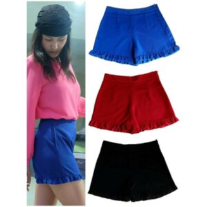 กางเกงขาสั้นผ้าฮานาโกะระบาย