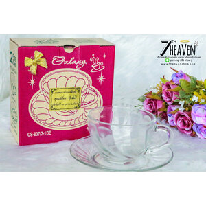 ของชำร่วยงานศพ ชุดแก้วกาแฟ พร้อมจานรอง (แก้วใส)