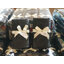 ของชำร่วยงานศพ กระเป๋าผ้าสปันบอนด์สีดำ อัดลายดอกไม้ในตัว